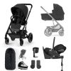 Prams & Pushchairs Cybex | Cybex Balios S Lux Luxury Cloud T Bundle - Moon Black