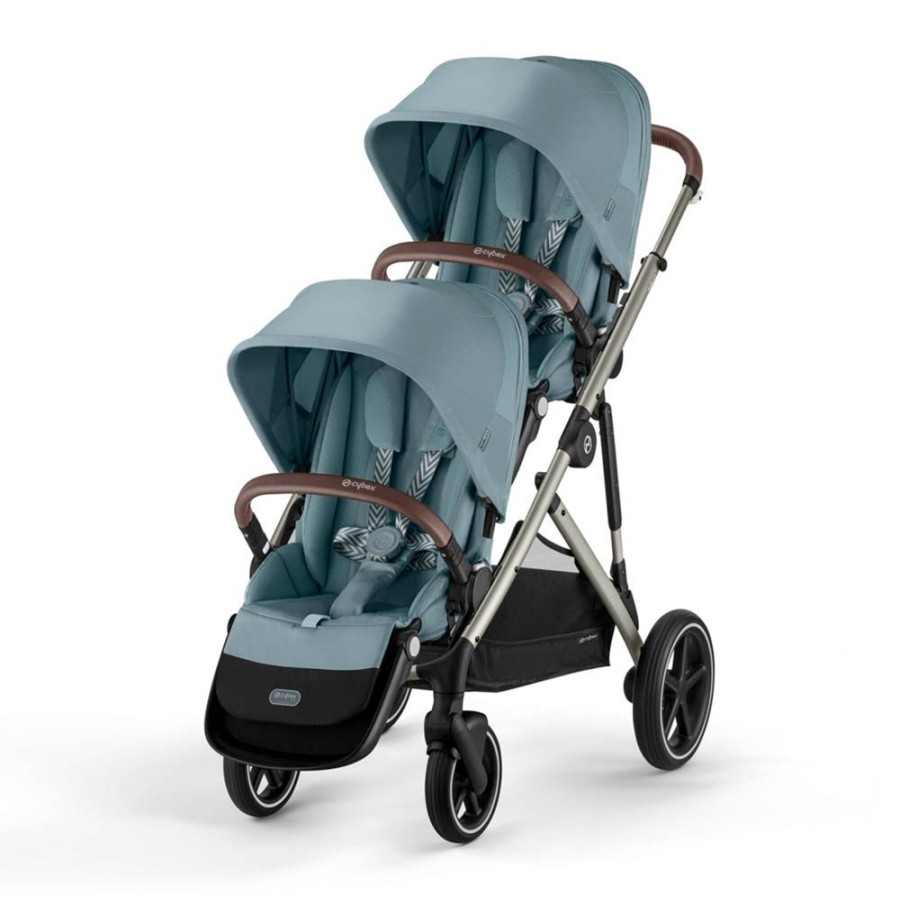 Prams & Pushchairs Cybex | Cybex Gazelle S Taupe Twin - Sky Blue