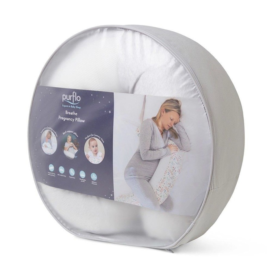 Nursery & Home Purflo Bedding & Sleepwear | Purflo Breathe Pregnancy Pillow - Minimal Grey