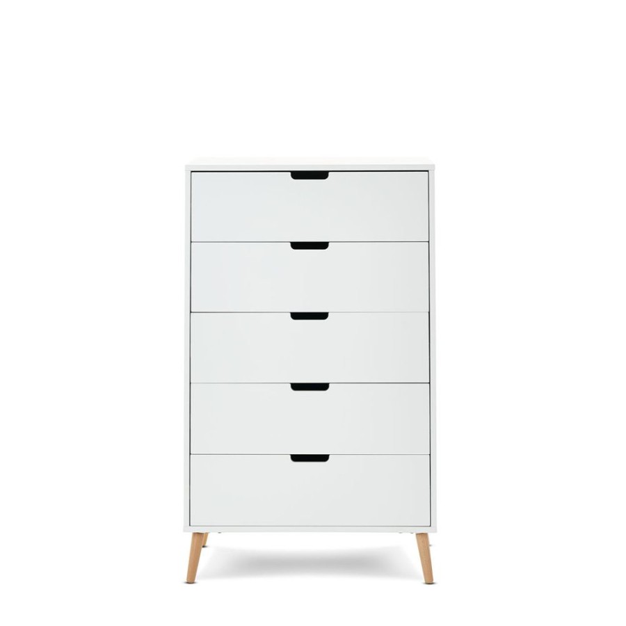 Nursery & Home Obaby Dressers | Obaby Maya Tallboy Drawers - White Natural