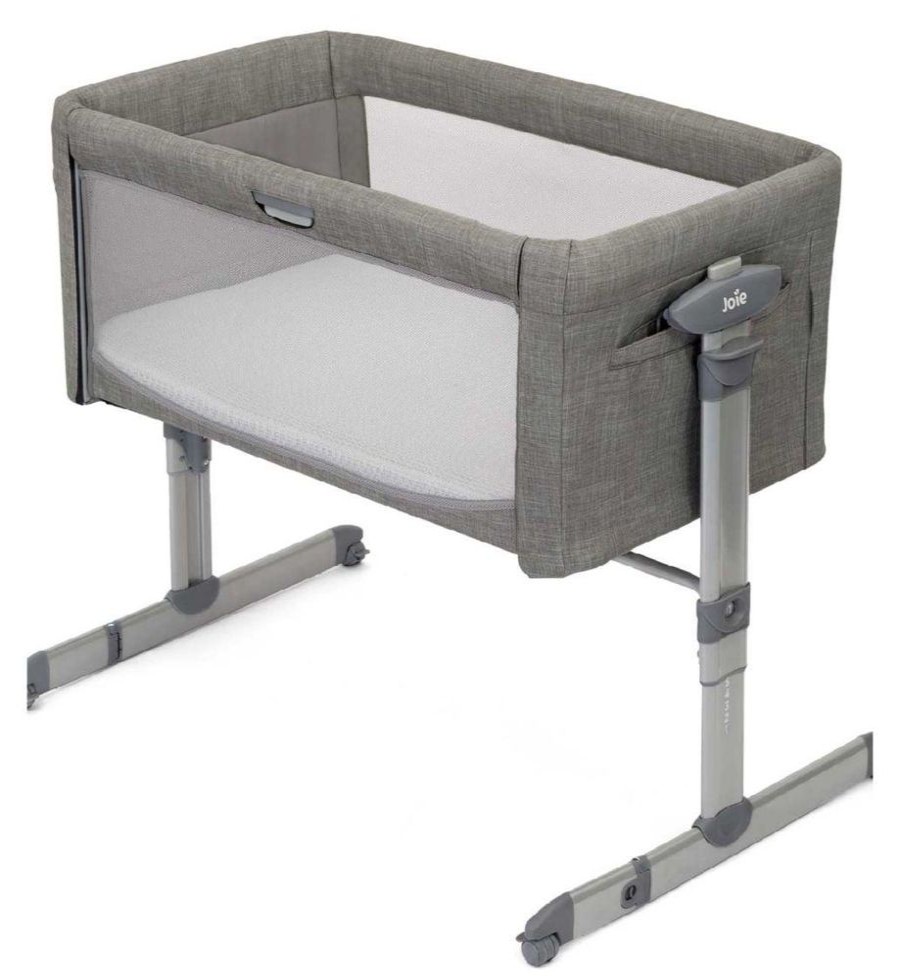 Nursery & Home Joie Cots & Cotbeds | Joie Roomie Glide Bedside Crib - Foggy Grey