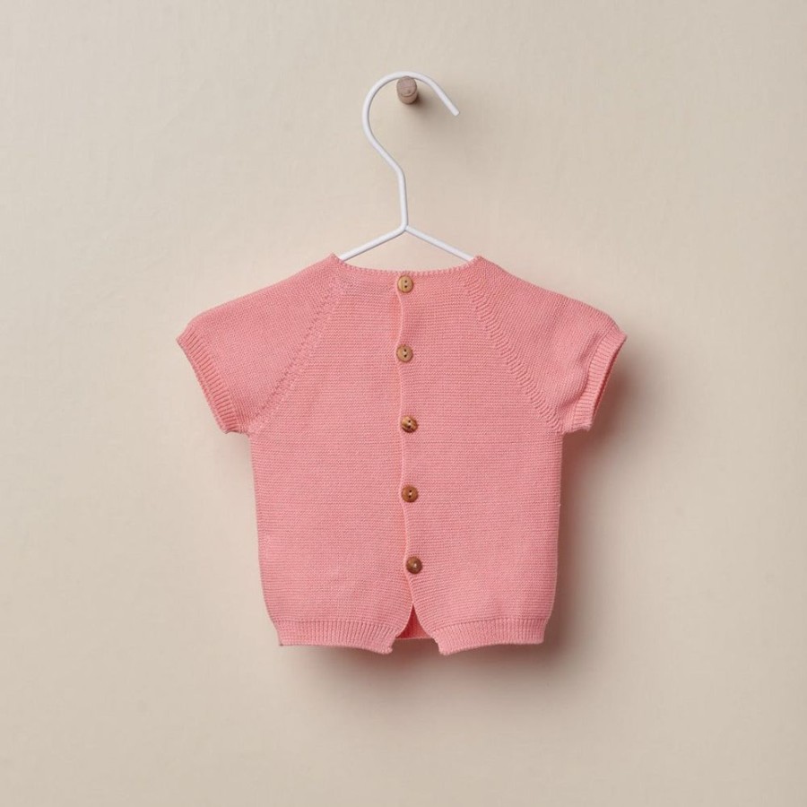 Clothing Millie & Ralph Knitwear | Coral Knitted Star Print Top