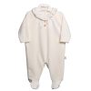 Clothing Millie & Ralph Sleepsuits | Ivory Fox Chest & Collar Detail Babygrow