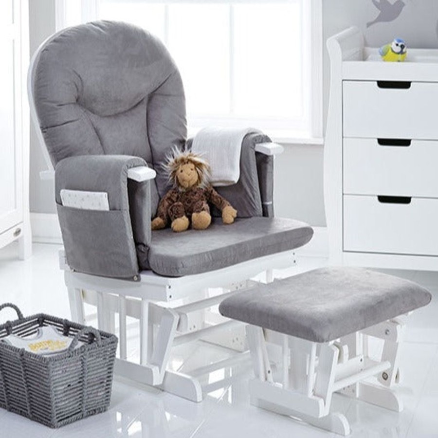 Nursery & Home Obaby Nursing Chairs | Obaby Reclining Glider Chair & Stool - Grey