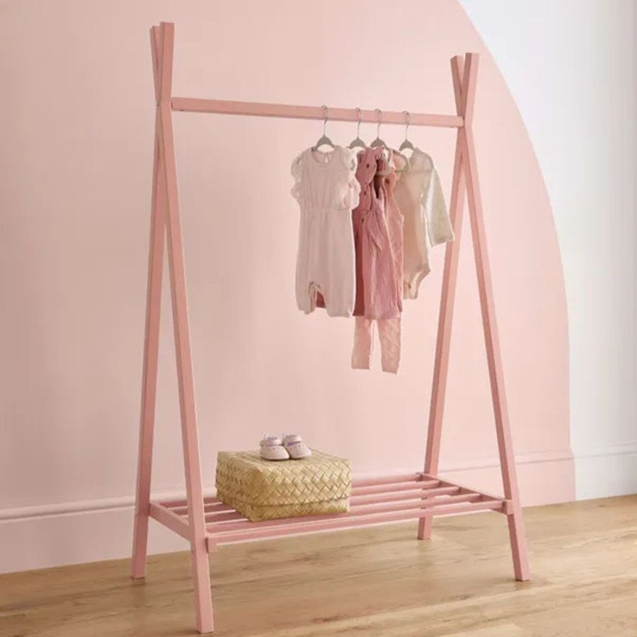 Nursery & Home CuddleCo Nursery Decor | Cuddleco Nola Clothes Rail - Soft Blush Pink