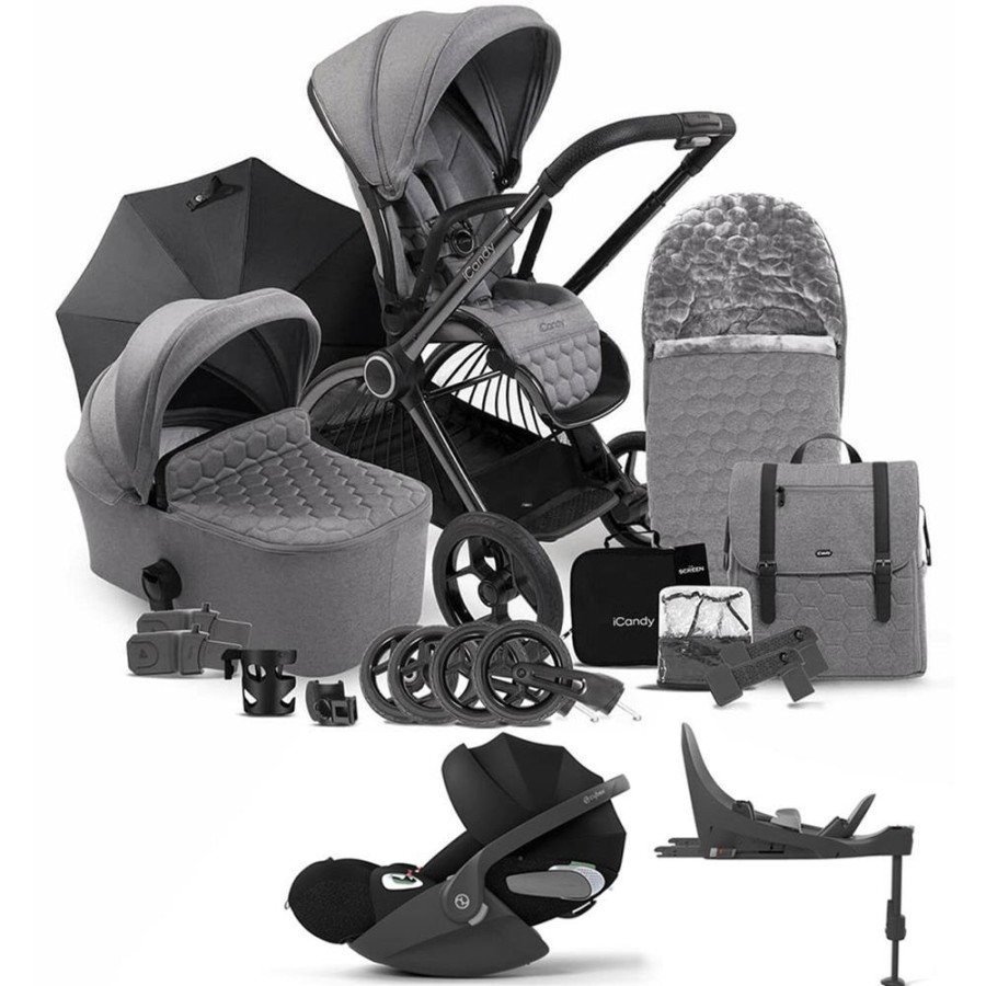 Prams & Pushchairs iCandy | Icandy Core Complete Bundle With Cloud T & Base - Light Grey