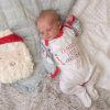 Clothing Millie & Ralph Sleepsuits | Personalised Grey Snowman 'First Christmas' Sleepsuit