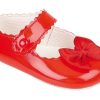 Clothing Baypods Shoes & Booties | Pram Shoes | Girls Red Bow Pram Shoes | Millie & Ralph