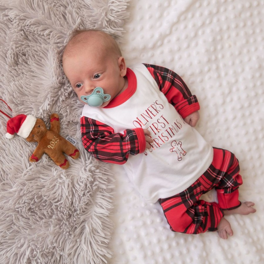 Personalised Millie & Ralph | Personalised Tartan 'First Christmas' Pj'S Lounge Set