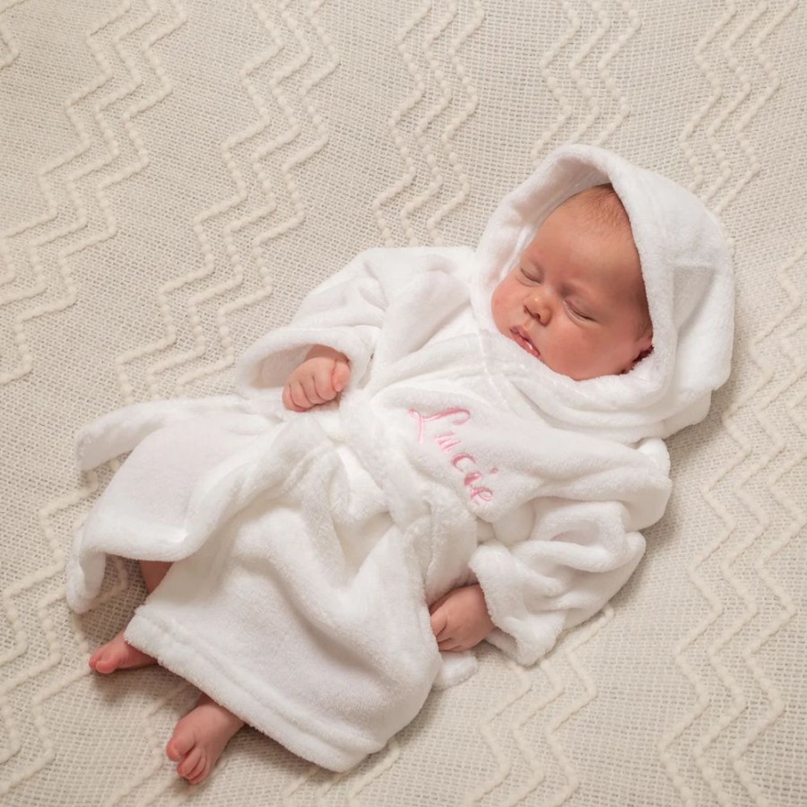 Personalised Millie & Ralph | Personalised Super Soft Dressing Gown - White