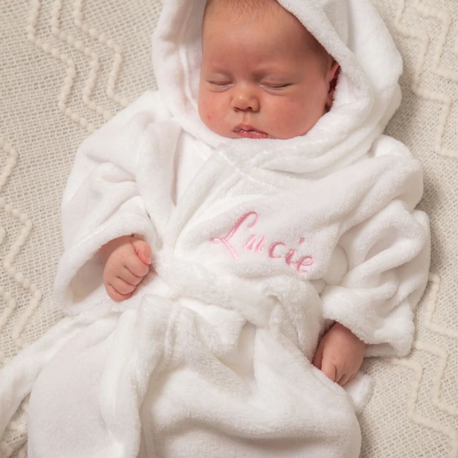 Personalised Millie & Ralph | Personalised Super Soft Dressing Gown - White