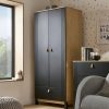 Nursery & Home CuddleCo Wardrobes | Cuddleco Rafi Nursery Wardrobe - Oak & Black