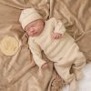 Clothing Dandelion Knitwear | Beige Stripe Dot Knitted 3 Piece Set