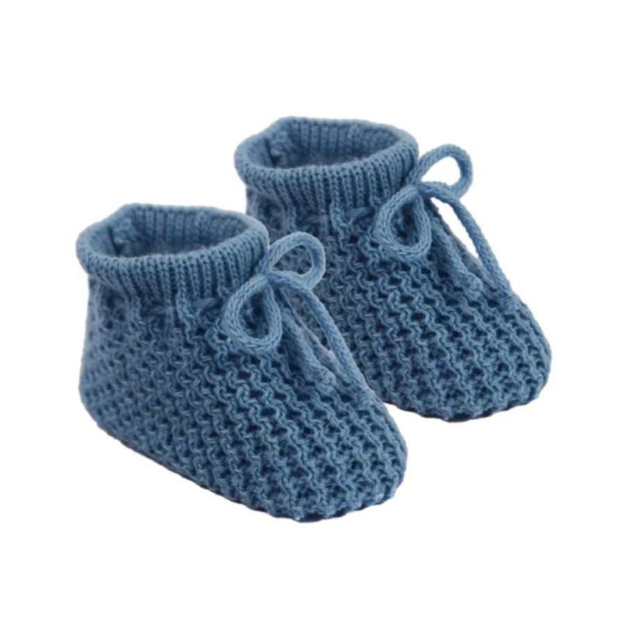 Clothing Millie & Ralph Shoes & Booties | Sapphire Blue Knit Bow Booties