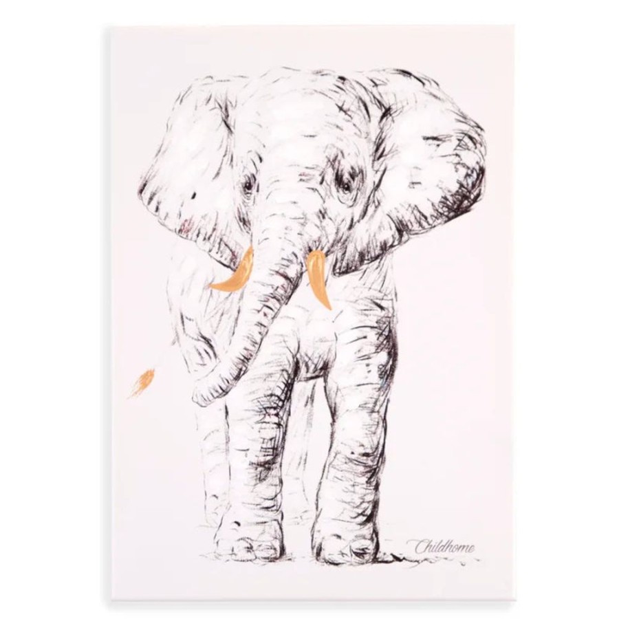 Nursery & Home Millie & Ralph Gifts | Childhome Oil Painting Elephant Canvas