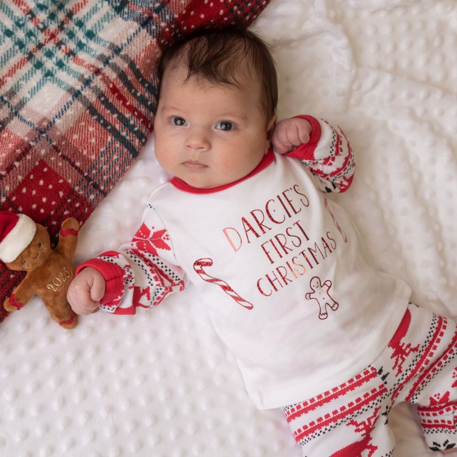 Personalised Millie & Ralph | Personalised Reindeer Fairisle 'First Christmas' Pj'S Lounge Set