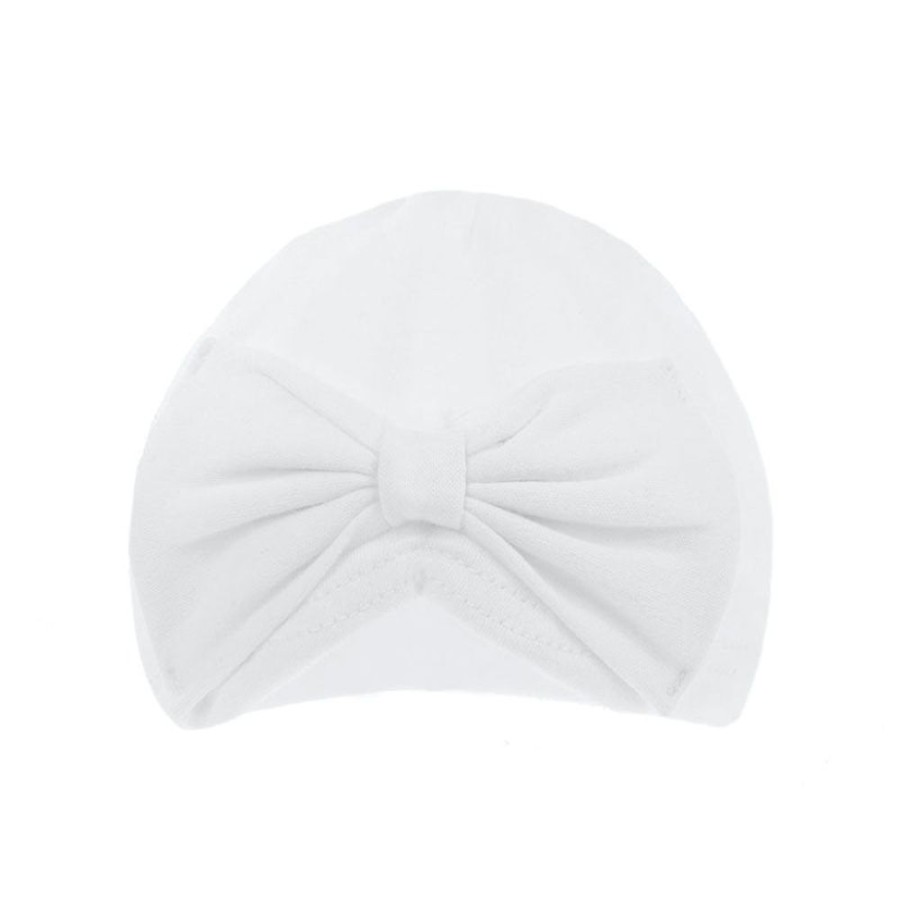 Clothing Millie & Ralph Hats | White Turban Hat With Bow