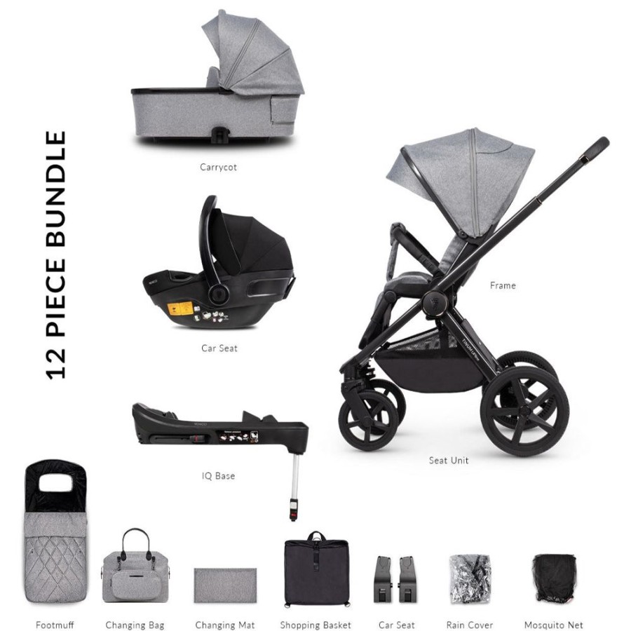 Prams & Pushchairs Venicci | Venicci Upline 3-In-1 Travel System Bundle - Classic Grey