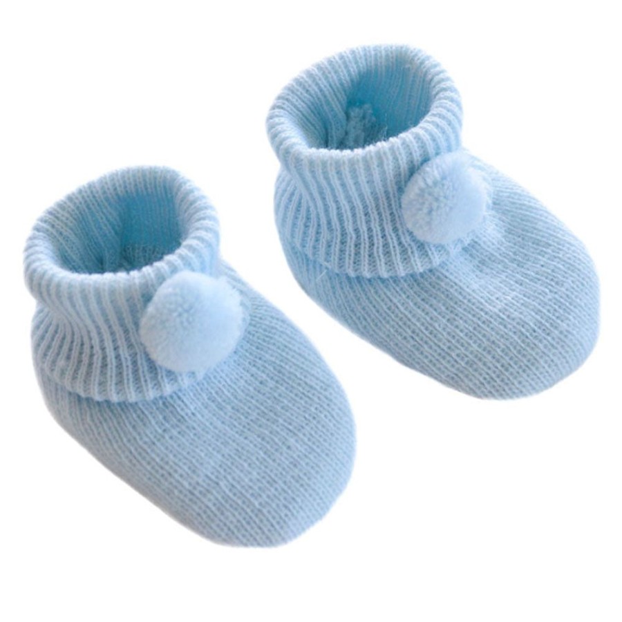 Clothing Millie & Ralph Shoes & Booties | Pom Pom Booties - Blue