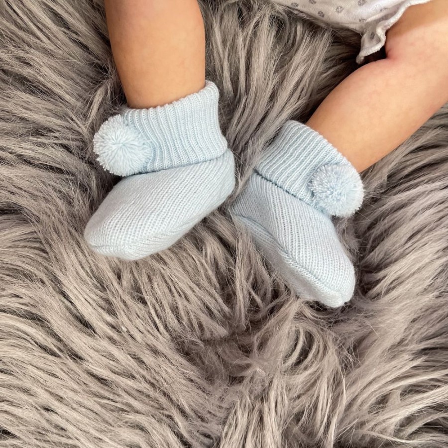 Clothing Millie & Ralph Shoes & Booties | Pom Pom Booties - Blue