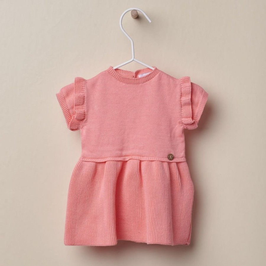 Clothing Millie & Ralph Outfits | Coral Ribbed Knitted Dress