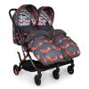 Prams & Pushchairs Cosatto | Cosatto Woosh Double Stroller And Footmuff Bundle - Charcoal Mister Fo