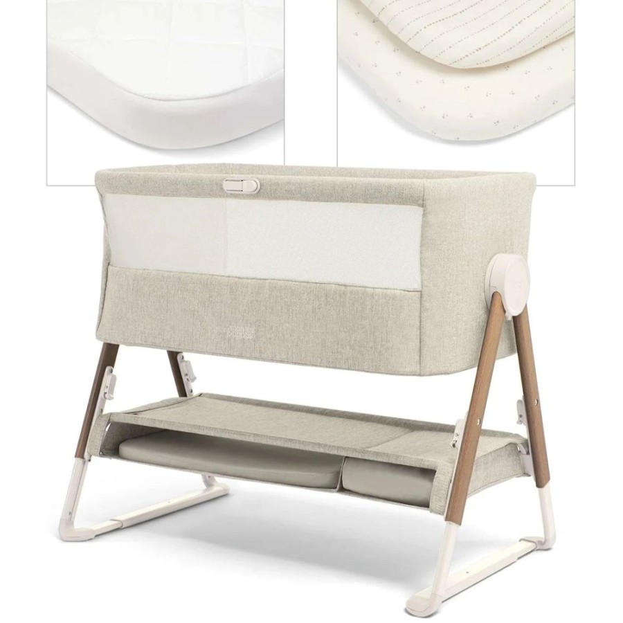 Nursery & Home Mamas & Papas Moses Baskets & Bedside Cribs | Mamas & Papas Lua Bedside Crib & Sheets - Fawn Beige