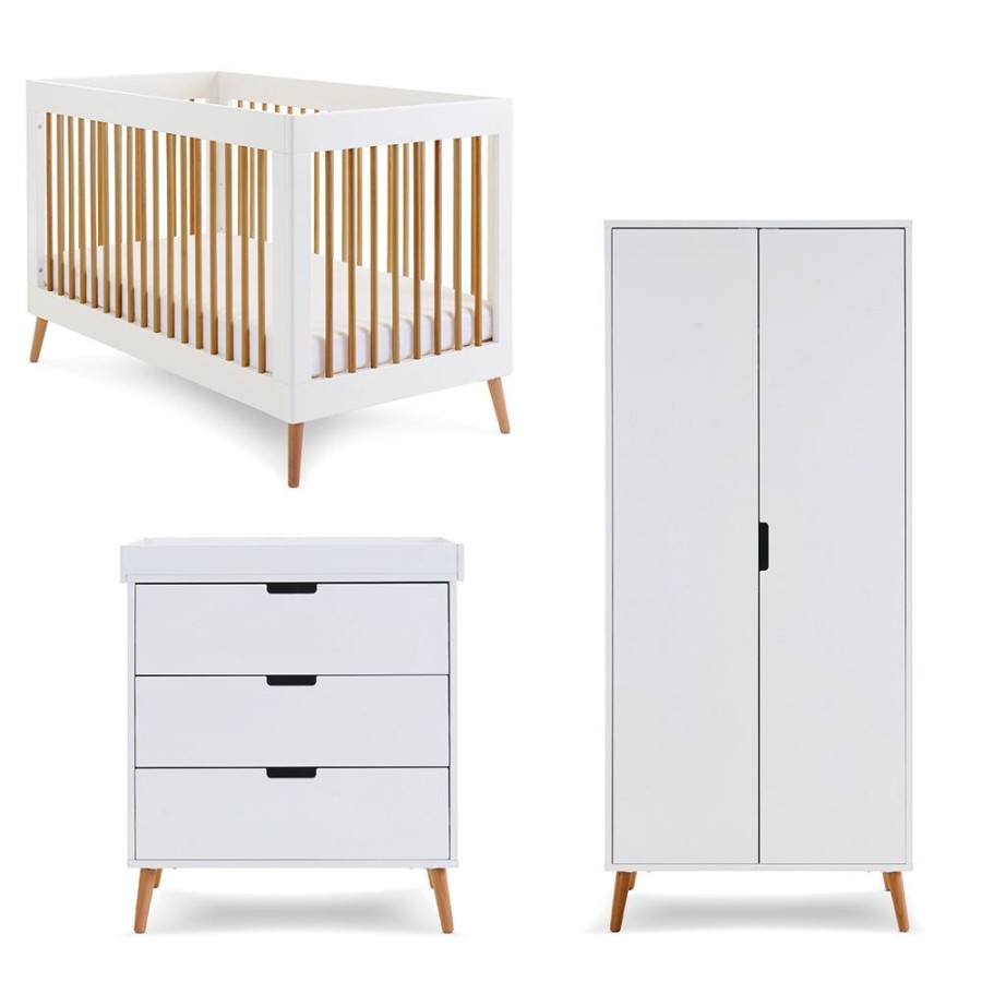 Nursery & Home Obaby 3 Piece Sets | Obaby Maya 3Pc Nursery Furniture - White Natural