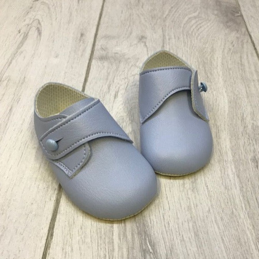 Clothing Baypods Shoes & Booties | Blue Button Soft Sole Shoes