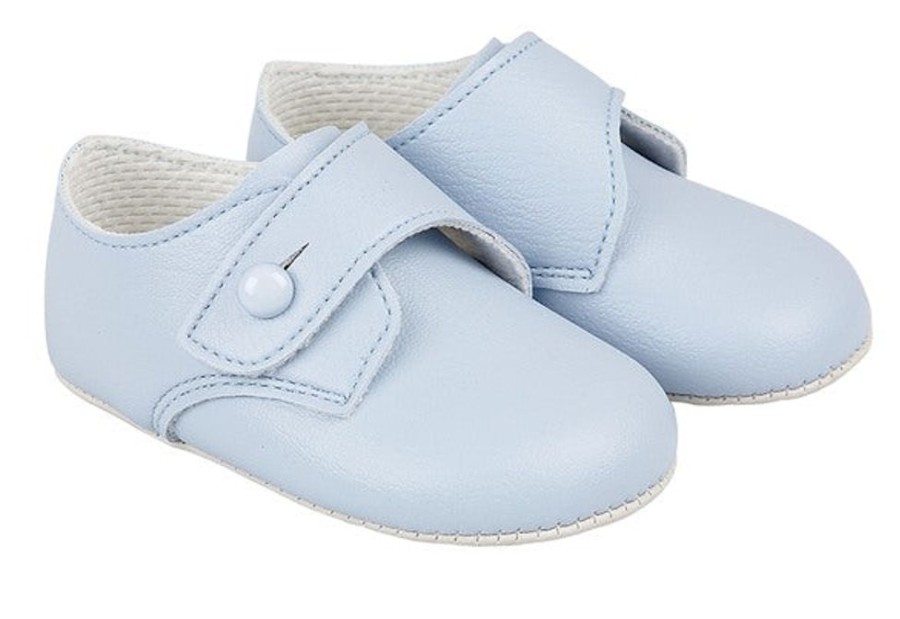 Clothing Baypods Shoes & Booties | Blue Button Soft Sole Shoes