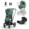 Prams & Pushchairs Cybex | Cybex Priam Travel System Inc Lux Carrycot & Cloud T - Leaf Green