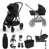 Prams & Pushchairs Cybex | Cybex Gazelle S Black Luxury Cloud T Bundle - Moon Black