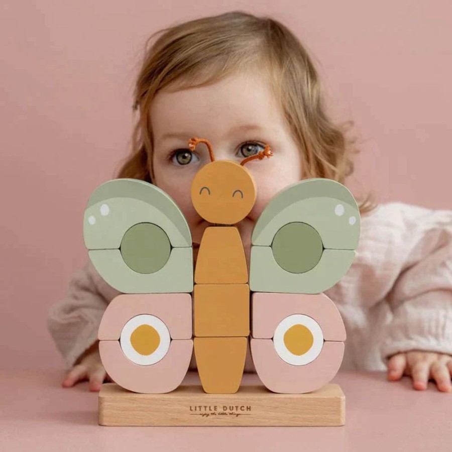 Nursery & Home Little Dutch Baby Playtime | Little Dutch Stacker Toy - Butterfly