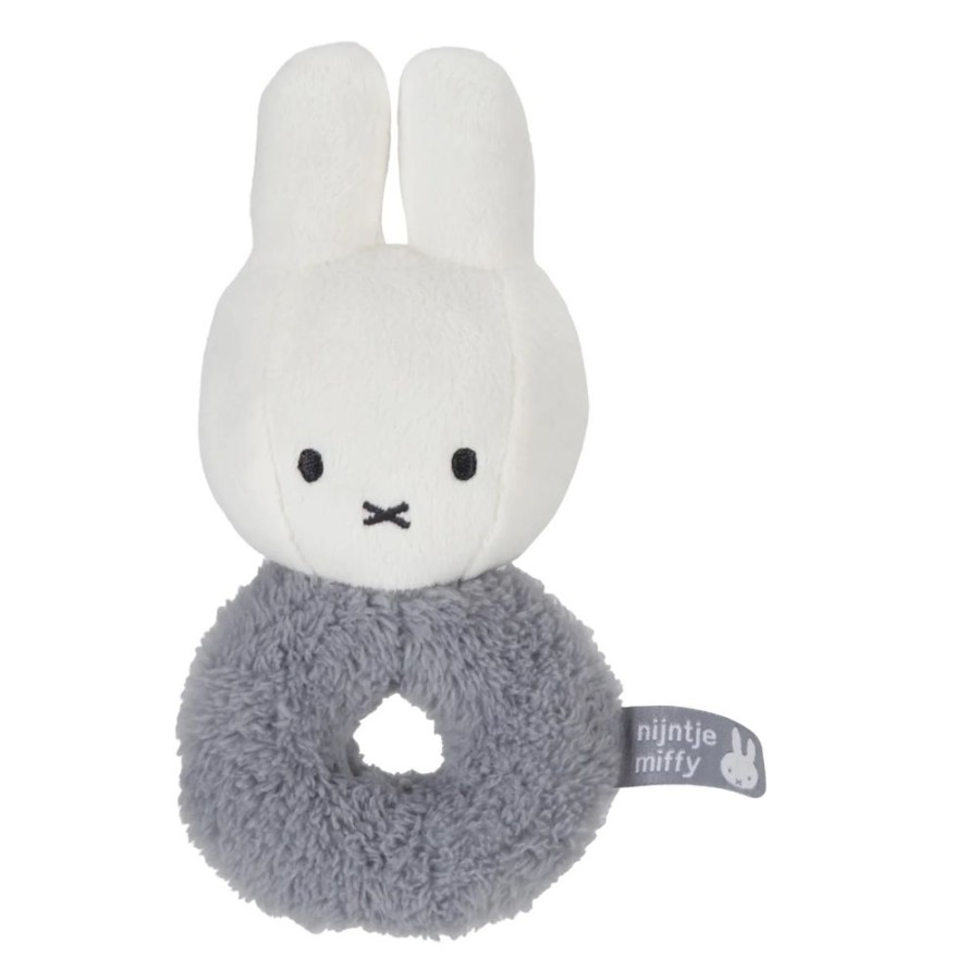 Nursery & Home Little Dutch Soft Toys | Little Dutch X Miffy Rattle Fluffy Blue