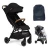 Prams & Pushchairs Nuna | Nuna Trvl Compact Stroller With Raincover & Travel Bag - Caviar