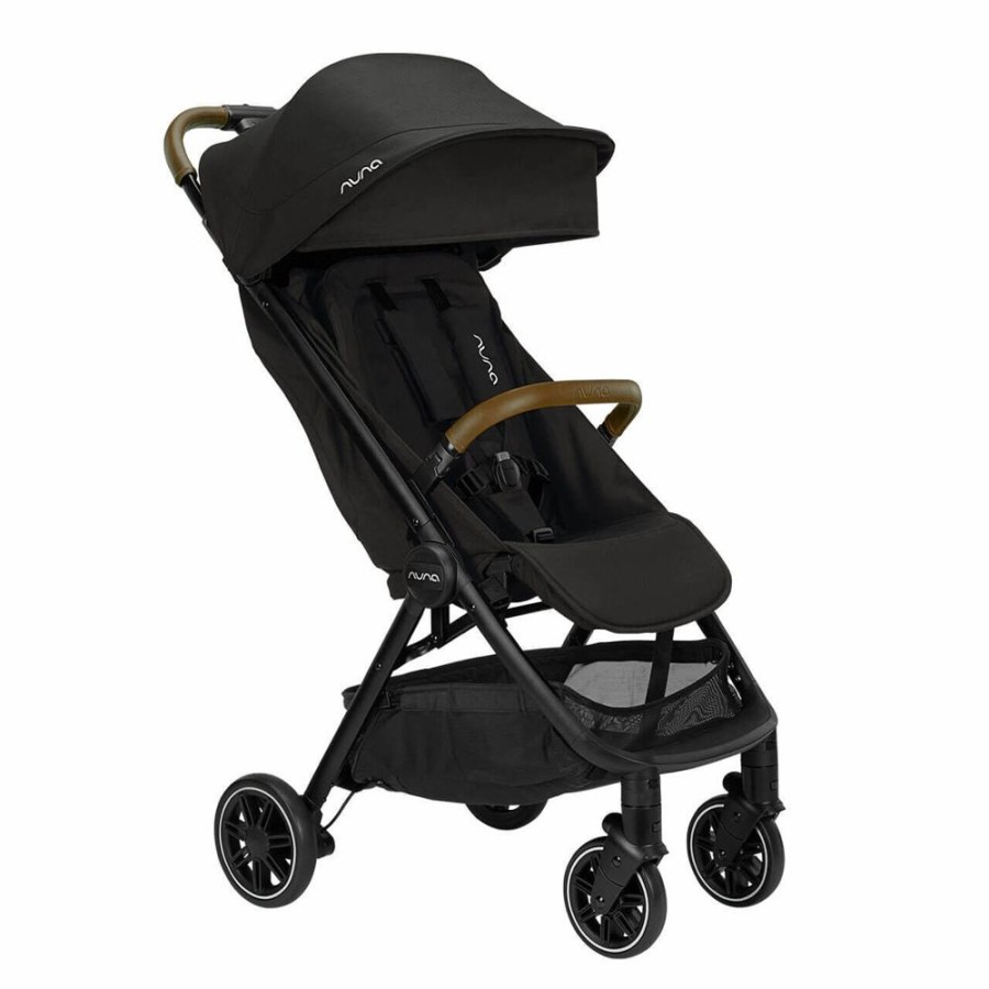 Prams & Pushchairs Nuna | Nuna Trvl Compact Stroller With Raincover & Travel Bag - Caviar