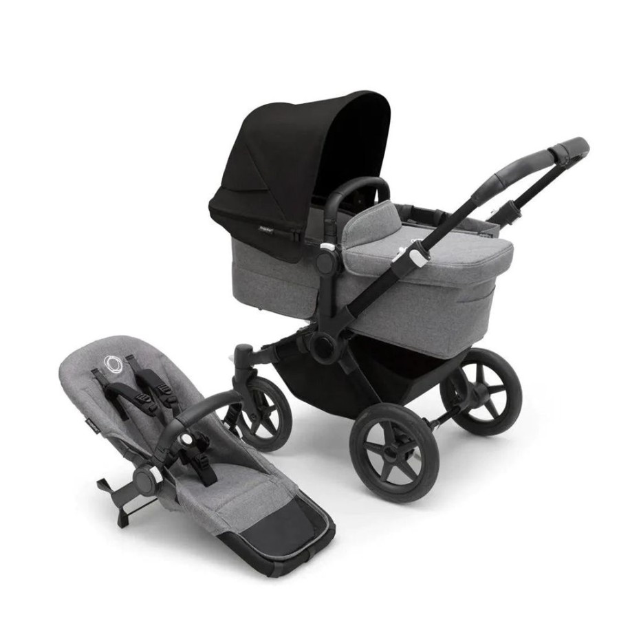 Prams & Pushchairs Bugaboo | Bugaboo Donkey 5 Mono Complete Pushchair - Grey Melange/Midnight Black