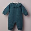 Clothing Millie & Ralph Sleepsuits | Forest Green Knitted Collar All In One