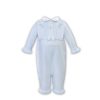 Clothing Sarah Louise Sleepsuits | Baby Girls Blue Flower Embroidered All In One