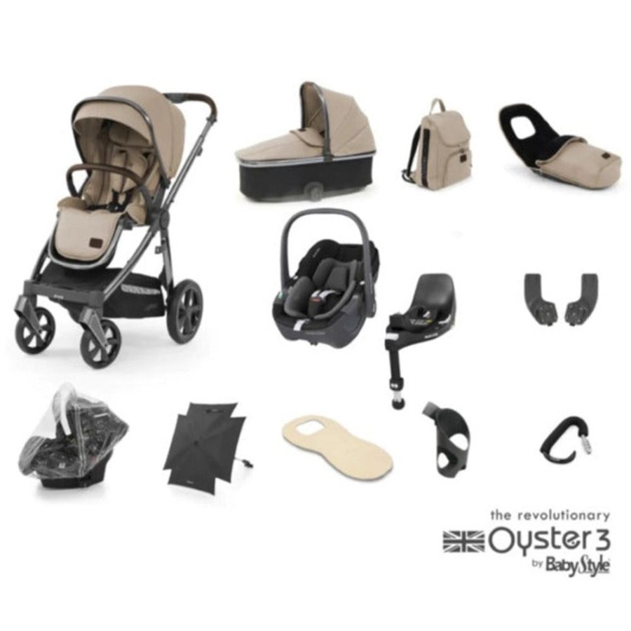 Prams & Pushchairs BabyStyle | Oyster 3 Ultimate 12 Pc Travel System Bundle With Maxi-Cosi Pebble 360