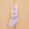 Clothing Pex Socks | Blue Turnover Pom Ankle Socks