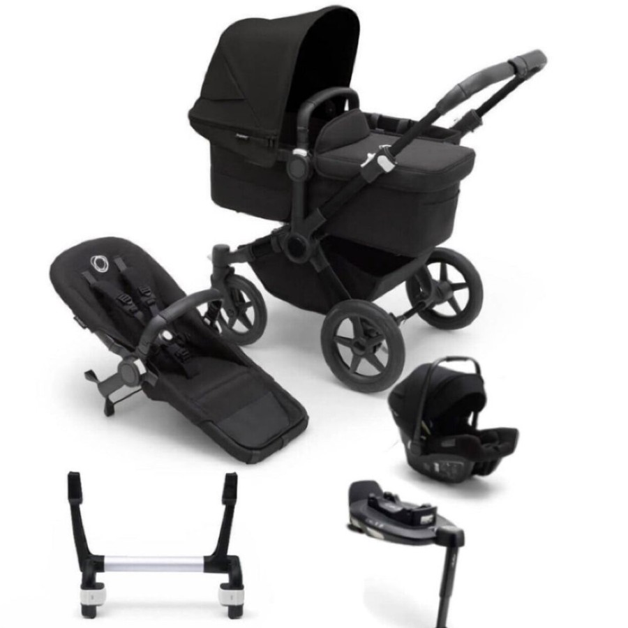 Prams & Pushchairs Bugaboo | Bugaboo Donkey 5 Mono Turtle Travel System - Midnight Black