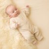 Clothing Dandelion Outfits | Taupe Scallop Edge Knitted Onesie