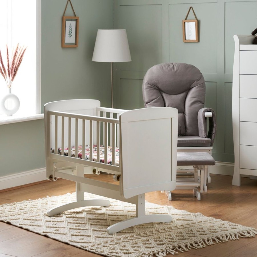 Nursery & Home Obaby Moses Baskets & Bedside Cribs | Obaby Gliding Crib - White