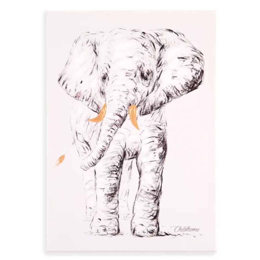 Nursery & Home Millie & Ralph Nursery Decor | Childhome Oil Painting Elephant Canvas