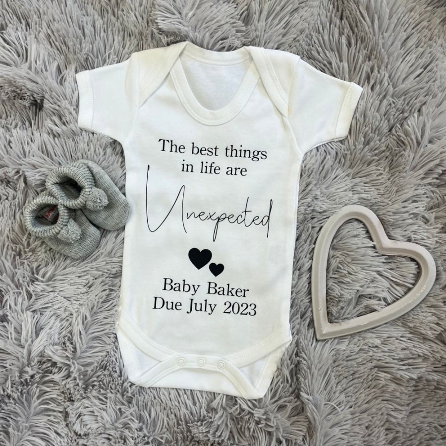 Personalised Millie & Ralph | Personalised 'The Best Things In Life' Announcement Vest