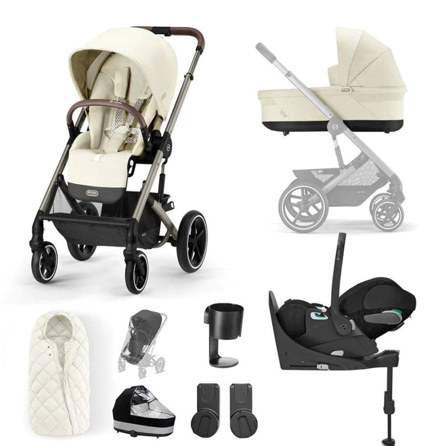 Prams & Pushchairs Cybex | Cybex Balios S Lux Luxury Cloud T Bundle - Seashell Beige