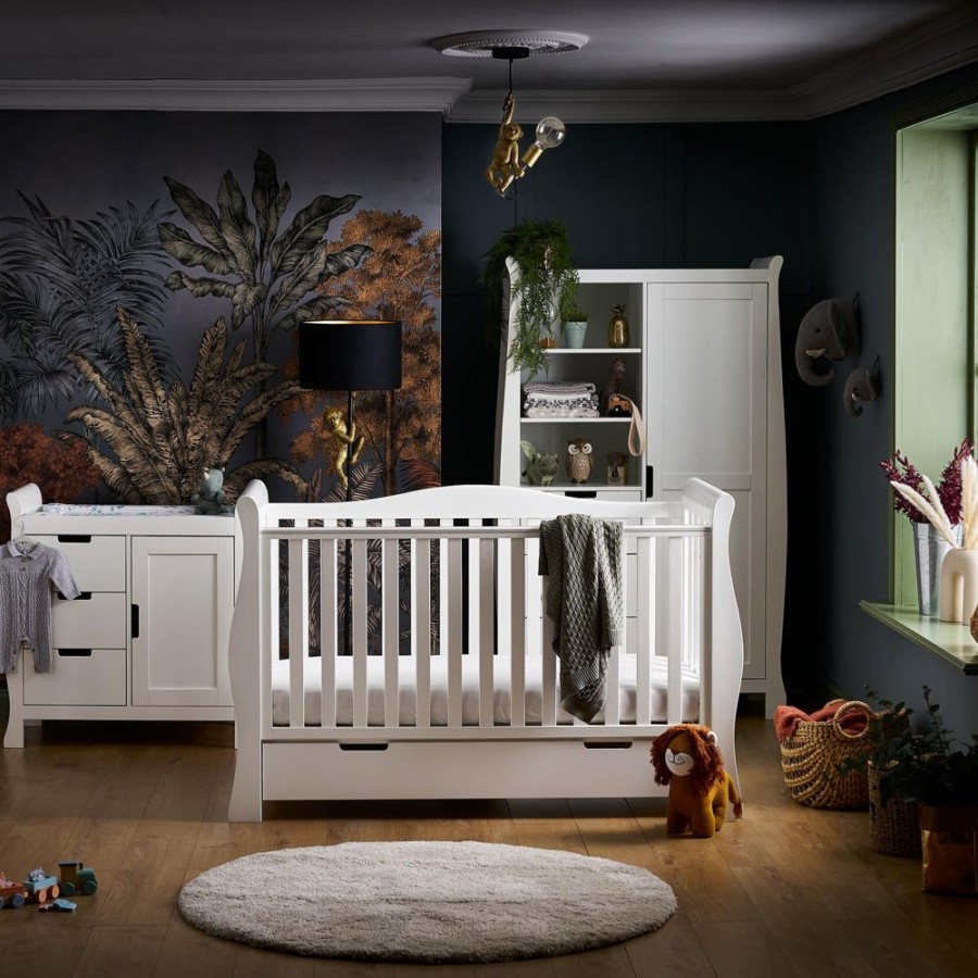 Nursery & Home Obaby 3 Piece Sets | Obaby Stamford Luxe Sleigh 3Pc Nursery Furniture - White