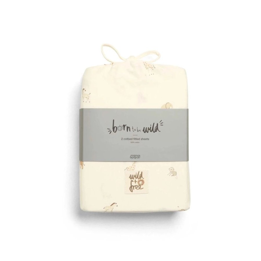 Nursery & Home Mamas & Papas Bedding & Sleepwear | Mamas & Papas 'Born To Be Wild Safari And Marl Fitted Sheets - Multipa