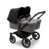 Prams & Pushchairs Bugaboo | Bugaboo Donkey 5 Twin Pushchair - Grey Melange/Midnight Black